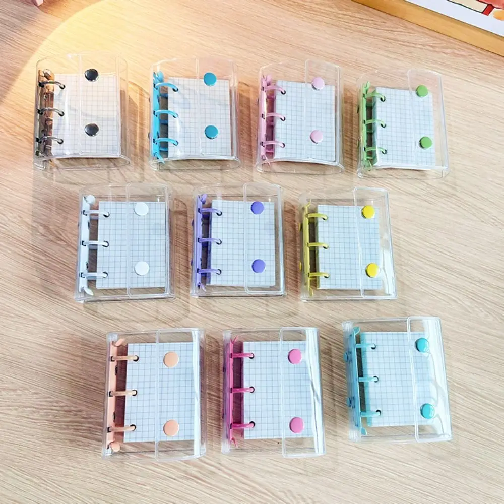 المحمولة PVC A8 الموثق 3 حفرة متعددة الألوان فضفاضة ورقة دفتر مشبك مزدوج شفاف البسيطة الموثق الطلاب