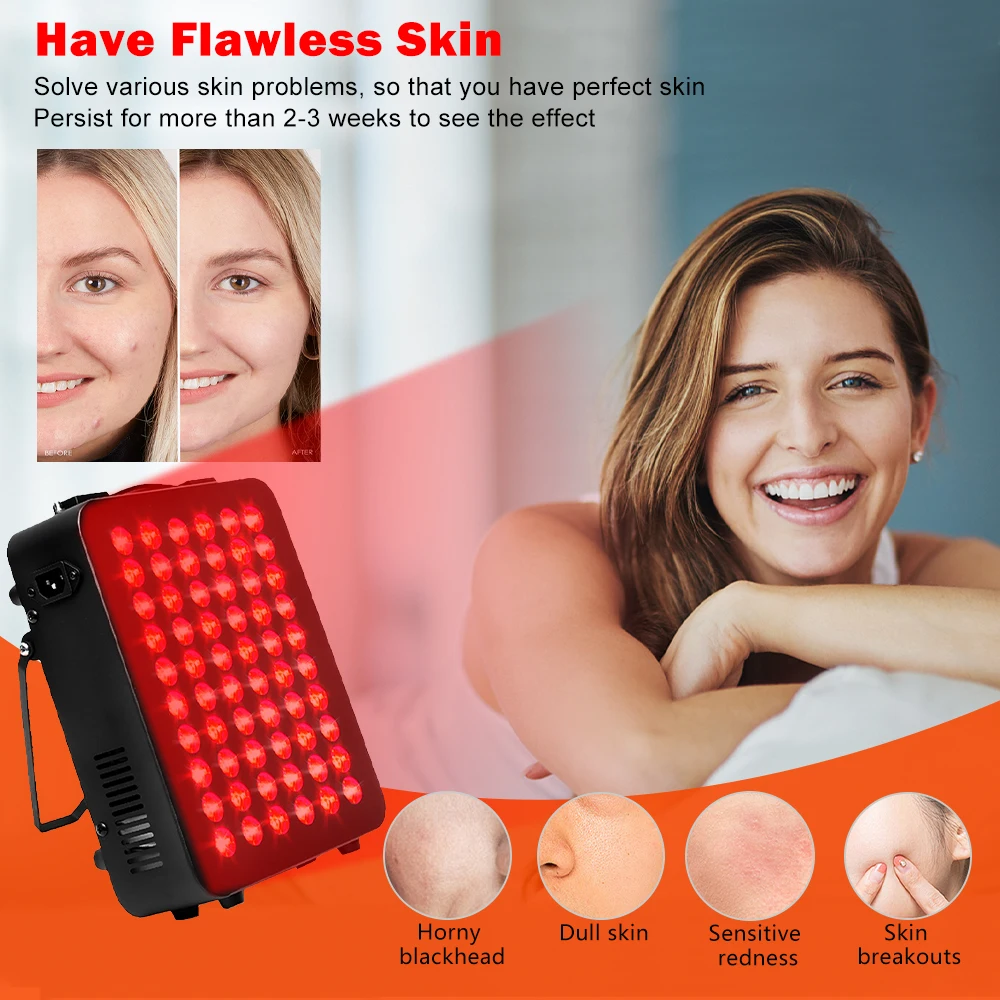 LED Photon Therapy Panel for Skin Care Red NIR Light LED Light Therapy Desktop Panel for Home Use US Plug LCD Screen