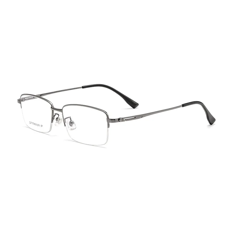 SANGCOO Titanium Frame Glasses Men Lense Support Prescription Computer Glasses Half Frame Optical Eyeglasses For Men HJ82218T