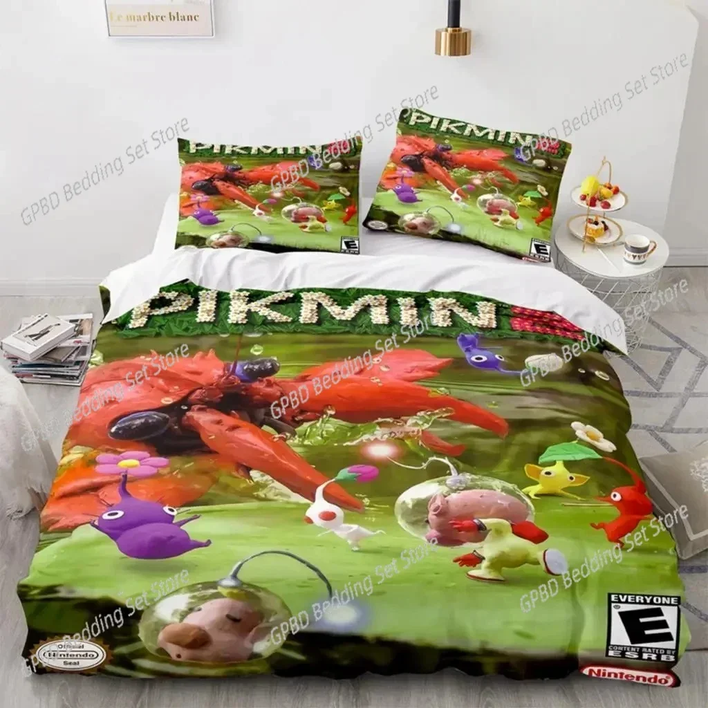 Cartoon Game Pikmin 3D Duvet Cover Bedding Set Comforter Linen Pillowcases Home Decor Single Double Twin King Queen