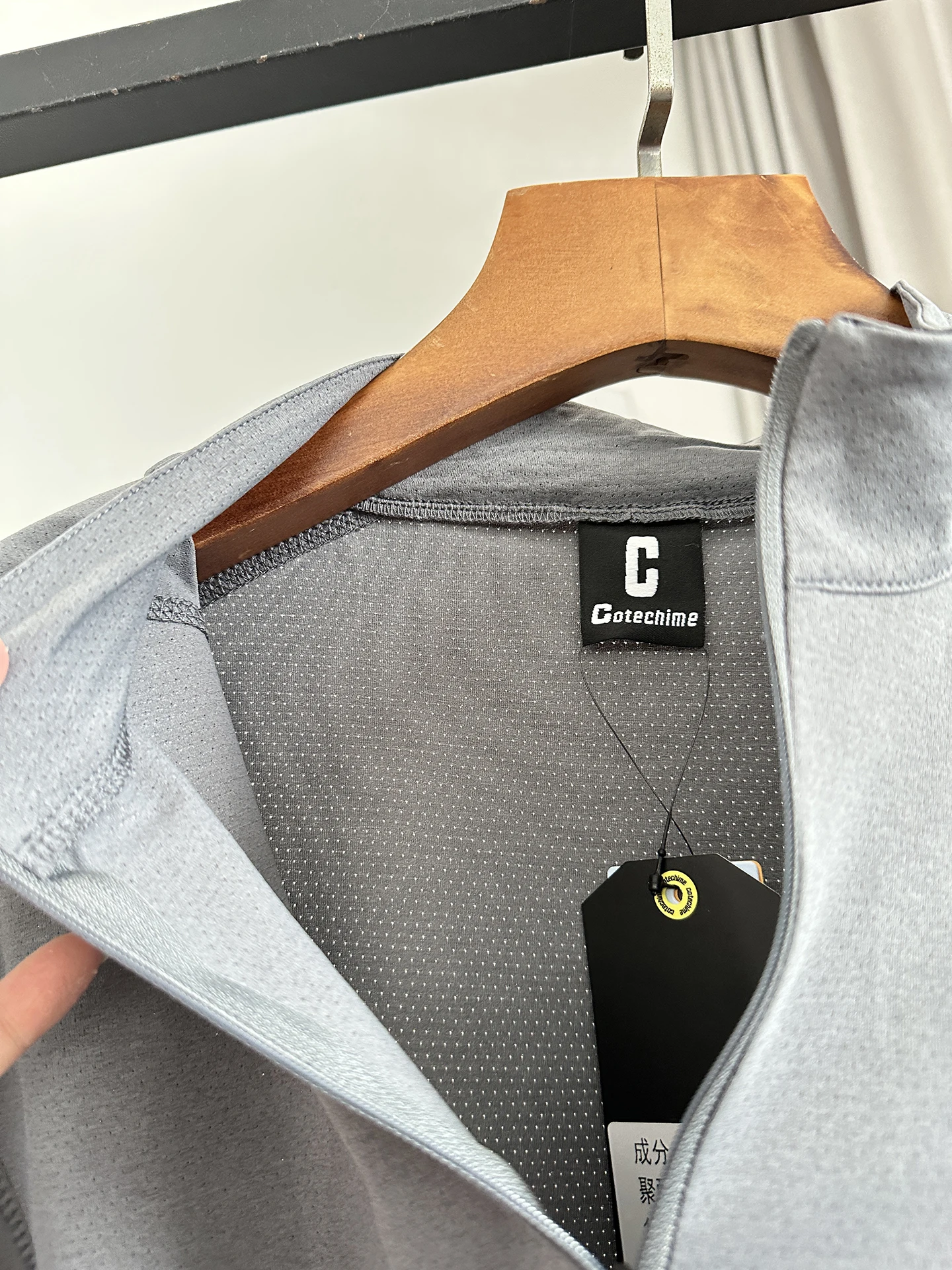 Lightweight Breathable Mesh Anti-Static Half Zip Quick Dry Long Sleeve Stand Collar Men's T-Shirt Trendy Base Shirt Autumn Wear