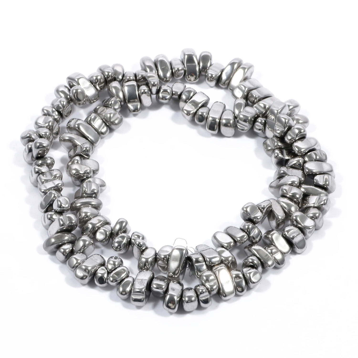 AAA+ Rhodium-Hämatit-Perlen, Natürliche Unregelmäßige Geometrische Säulen- und Herzförmige Steinperlen für Schmuckherstellung, Armbänder, Halsketten, 15 Zoll – Detail 5