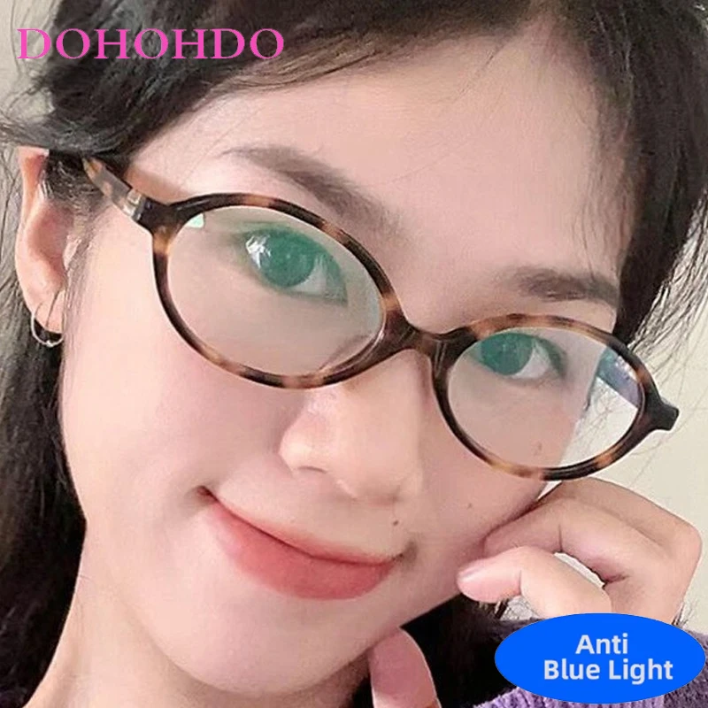

Retro Small Frame Oval Computer Optical Glasses Frame Women Men Fashion Brand Designer Reading Anti-Blue Light Eyeglasses Очки