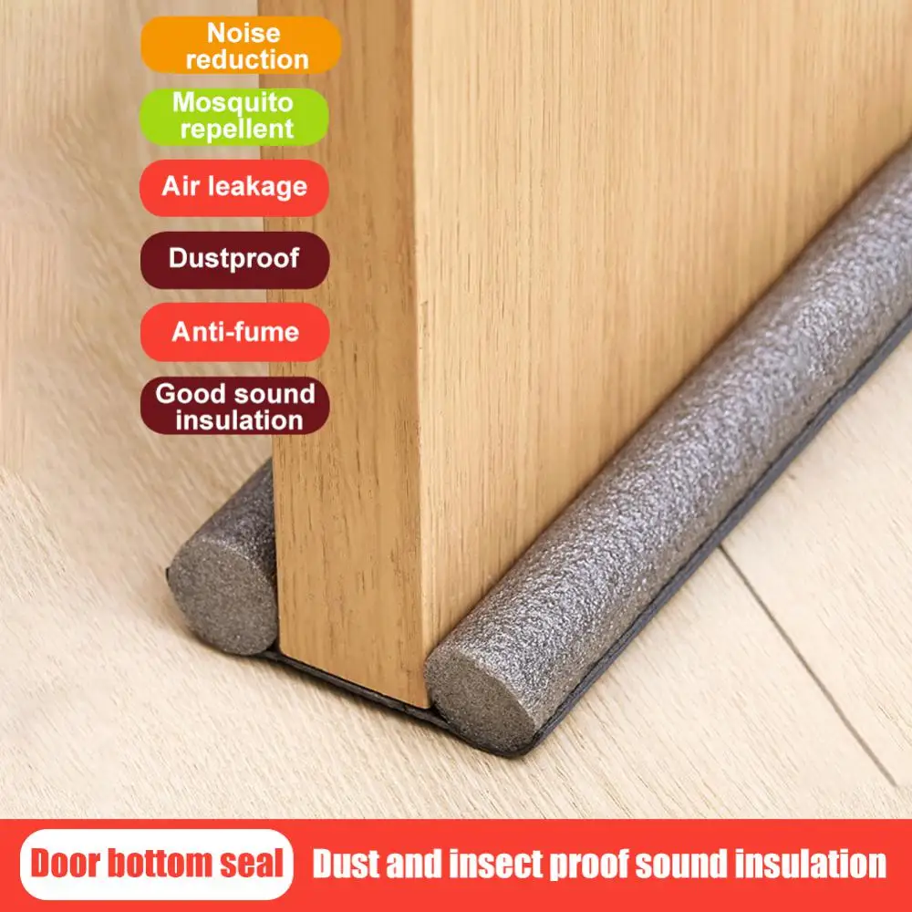 95*10cm Waterproof Seal Strip Draught Excluder Stopper Door Bottom Guard Double Silicone Rubber Seal Dustproof Soundproof Strips