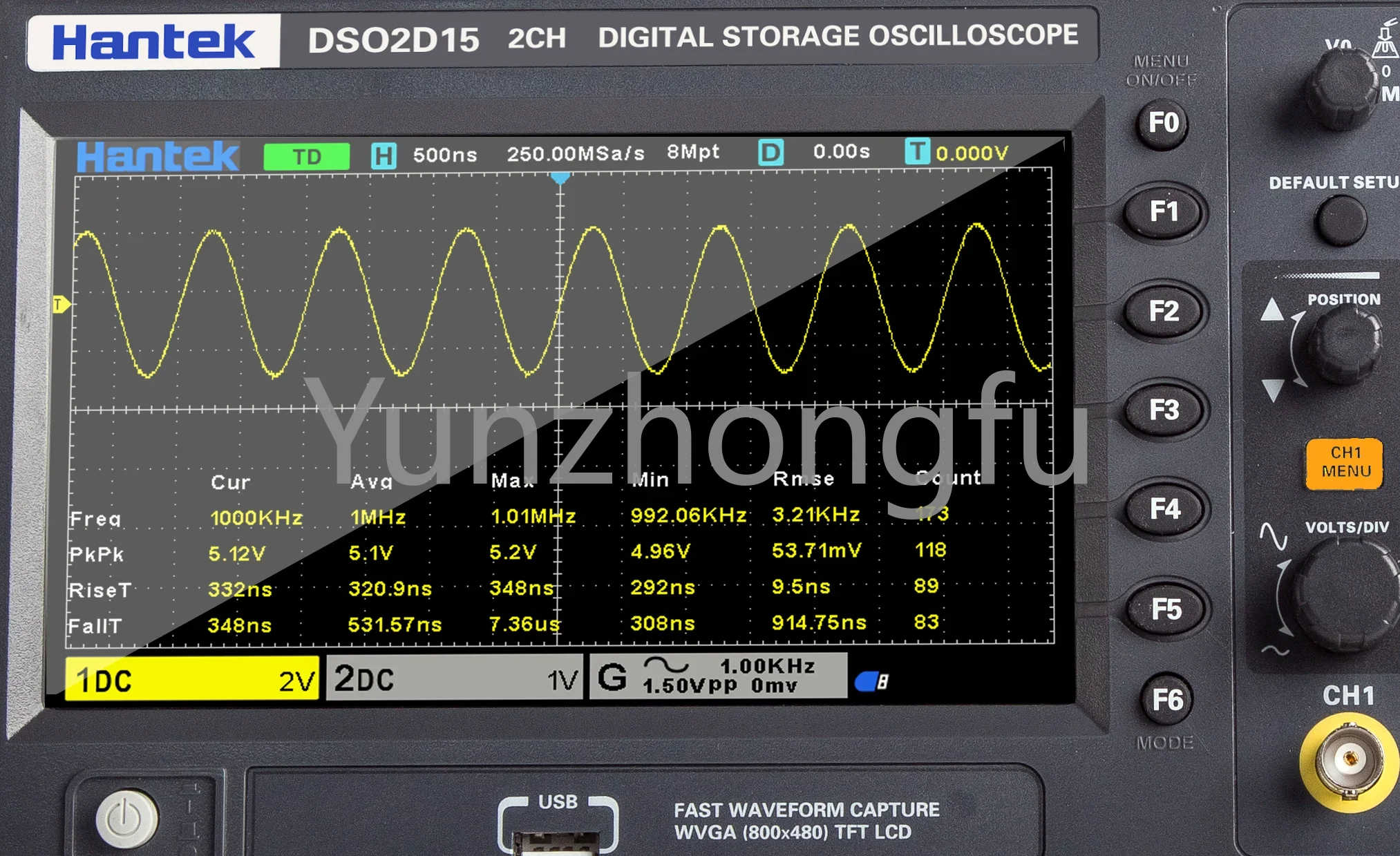 Imagem -05 - Hantek-osciloscópio de Armazenamento Digital Dual-channel Geração de Sinal Dso2c10 2c15 2d10 2d15 100m 150m 1gs s