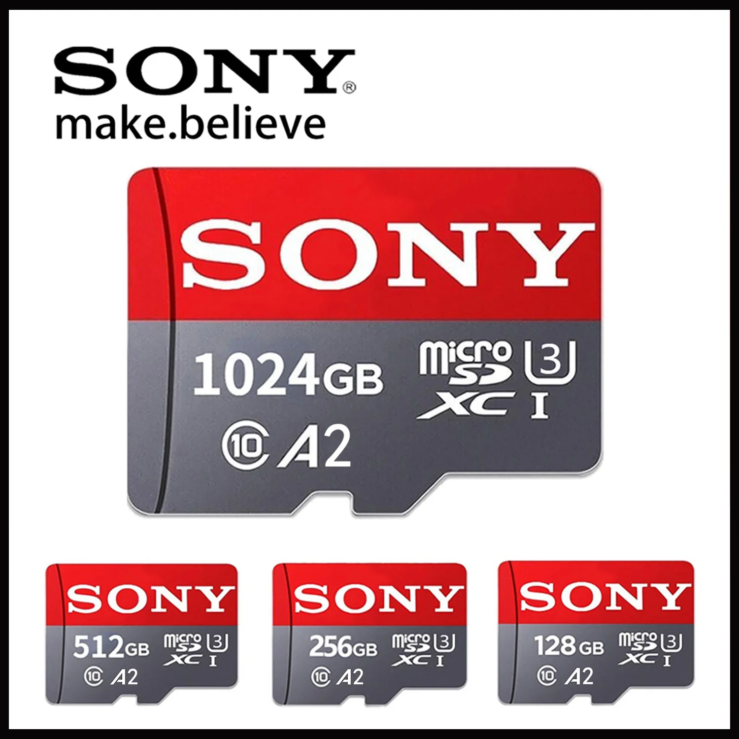 SONY Micro SD Card Ultra SD Memory Card 128GB 256GB 32GB 64GB MicroSD U3 A2 TF Flash Card for Xiaomi Phone Camera table PC