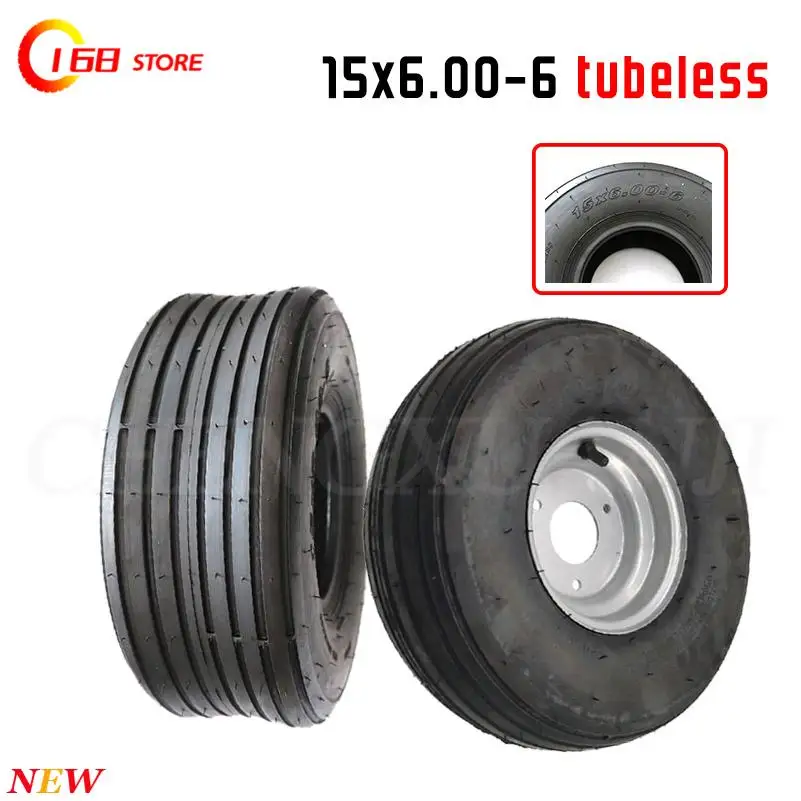 15X6.00-6 Inch Electric Scooter Vacuum Tire Rim Suitable for ATV Motorcycle Modified Car Lawn Mower Kart Tire