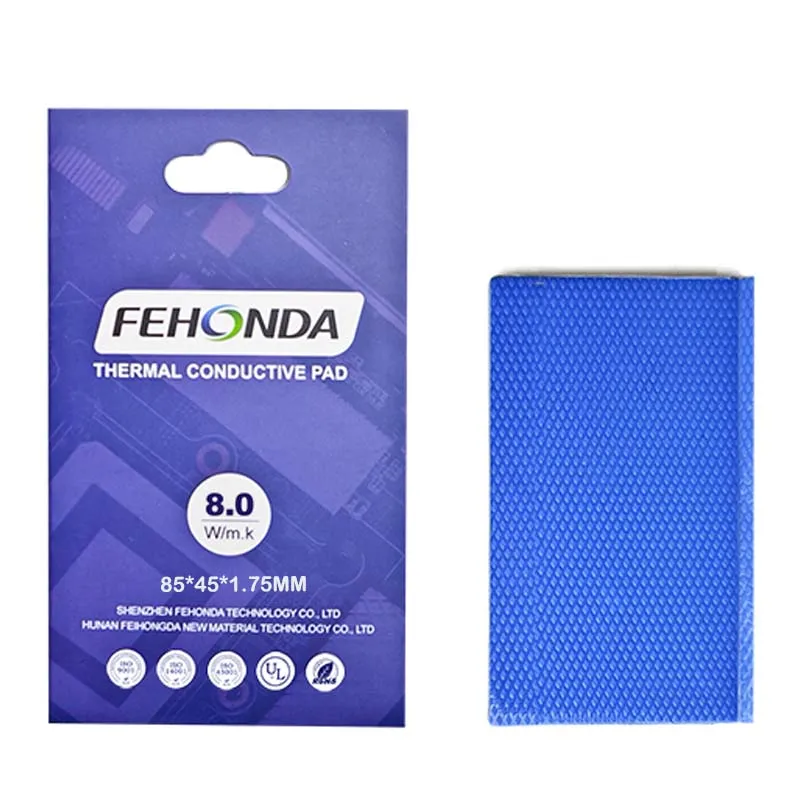 Fehonda 8W/Mk 85*45 100*100 Soft Hight Thermal Pad 0.5mm 0.75mm 1.25mm foglio di raffreddamento termico in Silicone per GPU CPU PC SSD