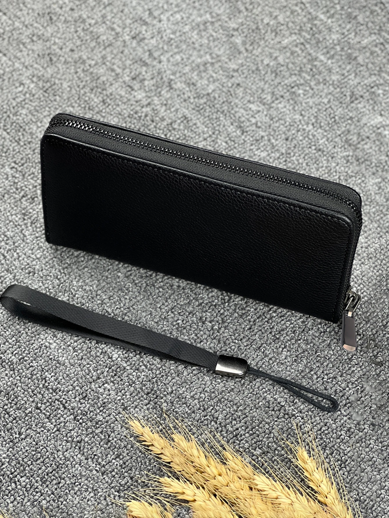 Lange Geldbörse mit Reißverschluss im Business-Stil mit mehreren Kartenfächern, Organizer-Clutch mit großem Fassungsvermögen – Detail 3