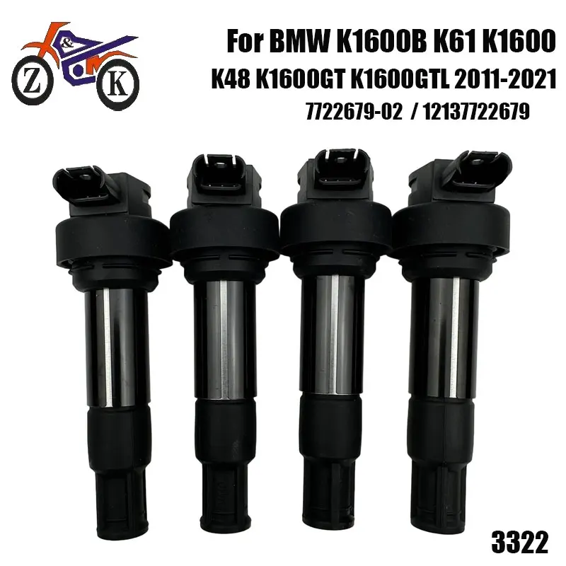 

7722679-02 Катушки зажигания мотоцикла EFI для BMW K1600B K61 K48 K1600GT K1600GTL 2011-2021 12137722679 Замена
