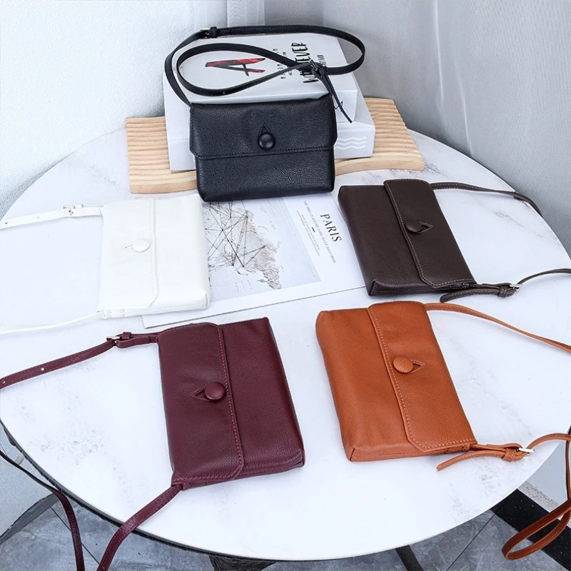 

Crossbody Bags for Women Genuine Leather Travel Small Cell Phone Purse Shoulder Bag with Adjustable 2 Straps