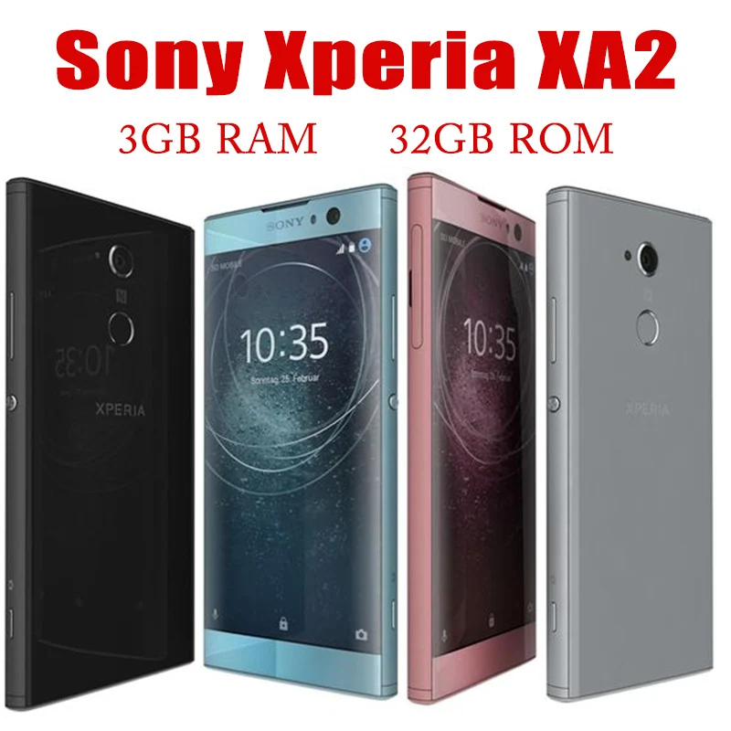 Sony Xperia XA2 H3113 H4113 4G Original Mobile Phone 5.2'' IPS LCD 3GB RAM 32GB ROM 1/2 SIM Card Snapdragon 630 xa2 cellphone