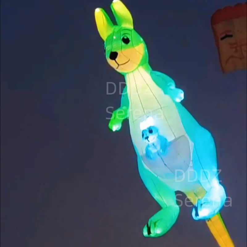DDDZ 6m LED kangourou nuit cerf-volant 40D Ripstop Nylon tissu ligne blanchisserie spectacle cerf-volant pendentif grand doux gonflable cerf-volant bon vol