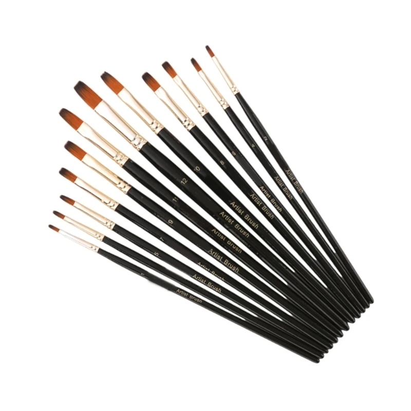 Cọ sơn chuyên nghiệp dùng để vẽ tranh màu nước bằng bột màu, đầu phẳng/tròn