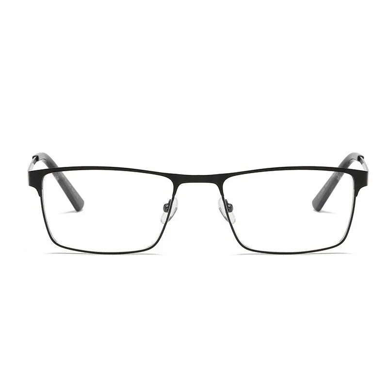 Gafas cuadradas de Metal con montura grande para hombre, gafas para miopía con pierna de primavera, gafas para miopía para personas mayores, gafas de protección ocular con bloqueo de luz azul