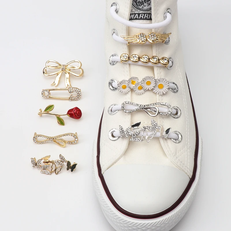 Shoelaces Clips Decorations Charms Rhinestones Shoe Charms Faux Jeweled Sneakers Girl Gift DIY Lace Buckle Shoes Accesories 1Pcs