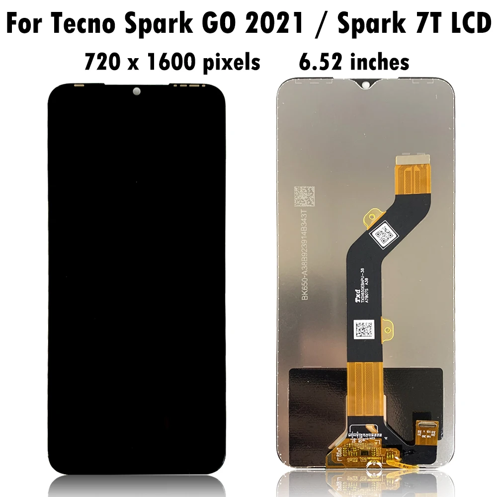 6.52 inch For Tecno Spark 7T KF6p LCD Display Touch Screen Digitizer Assembly Replacement For Tecno Spark GO 2021 Display