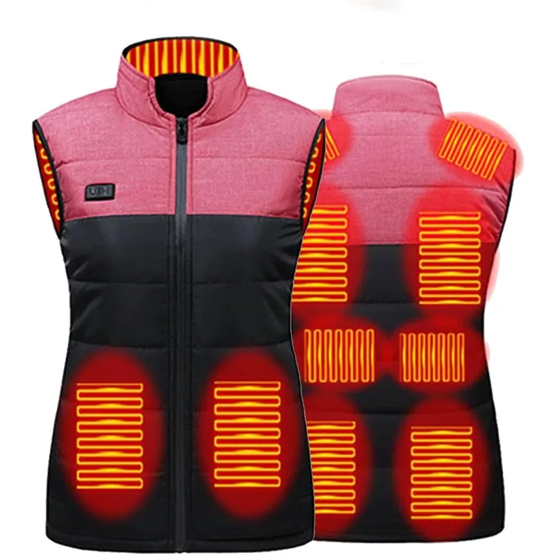 New 9/4-zone Heated Vest Jacket Smart heating Cotton Vest Electric Heating Thermal Warm Clothes Winter Heated Hunt Jacket S-5XL