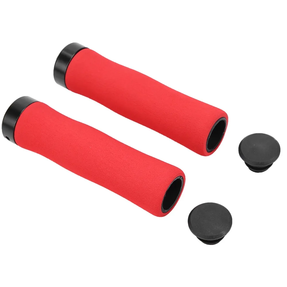 

1 Pair Durable Sponge Mountain Bike Grip with Bar Plugs Lightweight Handlebar Grip 2 colors Bike Grip MTB Riding