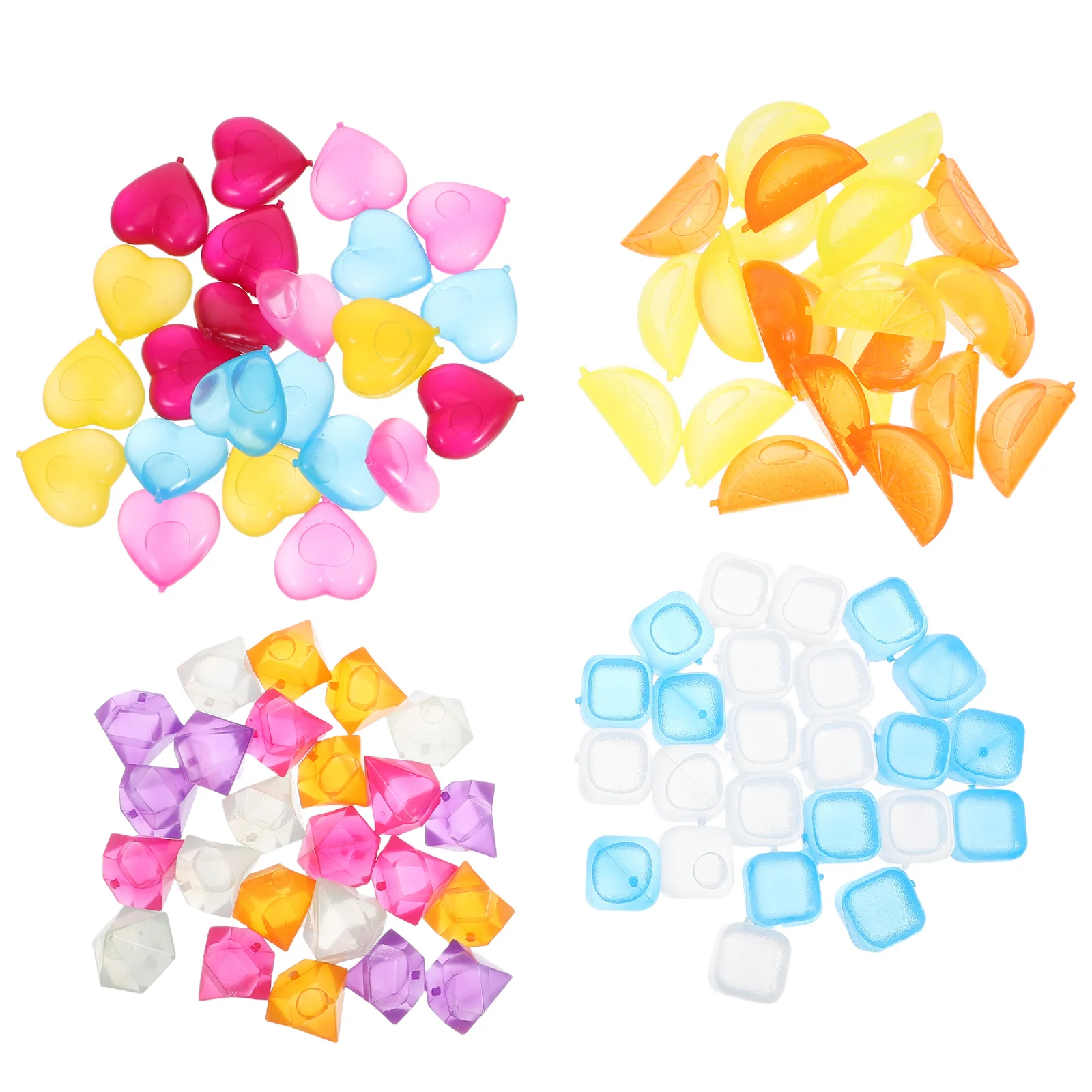 

96Pcs Reusable Plastic Ice Cubes Clear Fake Non Melting Ice Cubes for Drinks Coolers Lunch Bags Party Decor Drinks Coolers