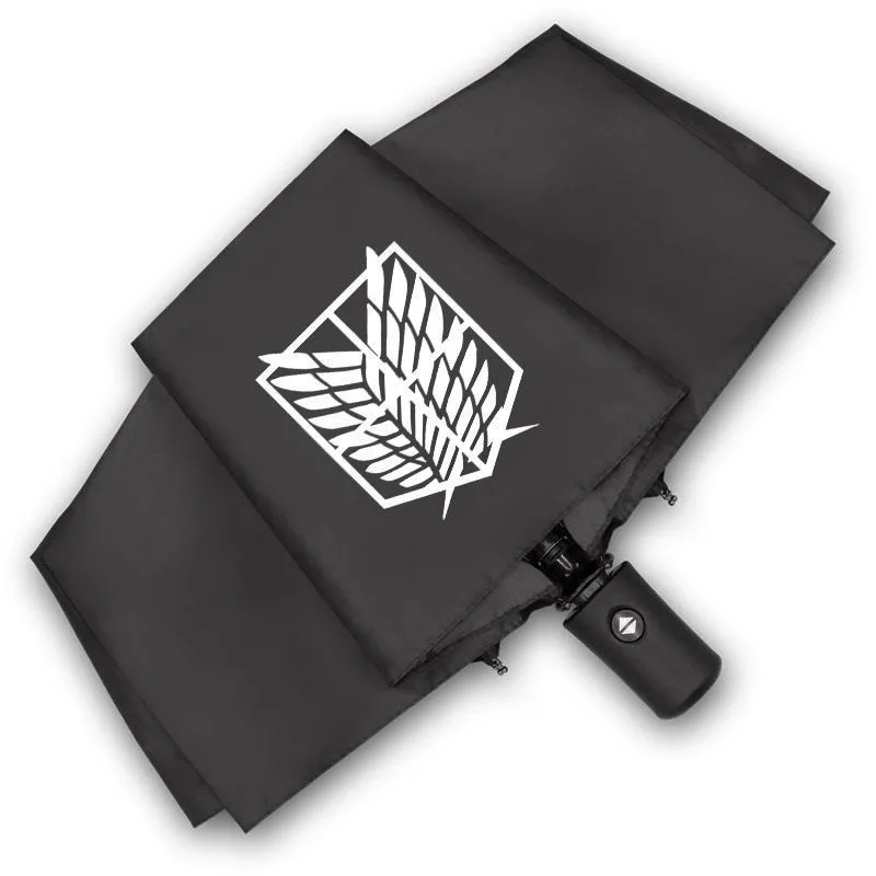 

Атака титанов,Черно-белый, Shingeki no kyojin, Attack On Titan, аниме, ветрозащитный, анти-УФ, автоматический компактный зонт от дождя для женщин и мужчин