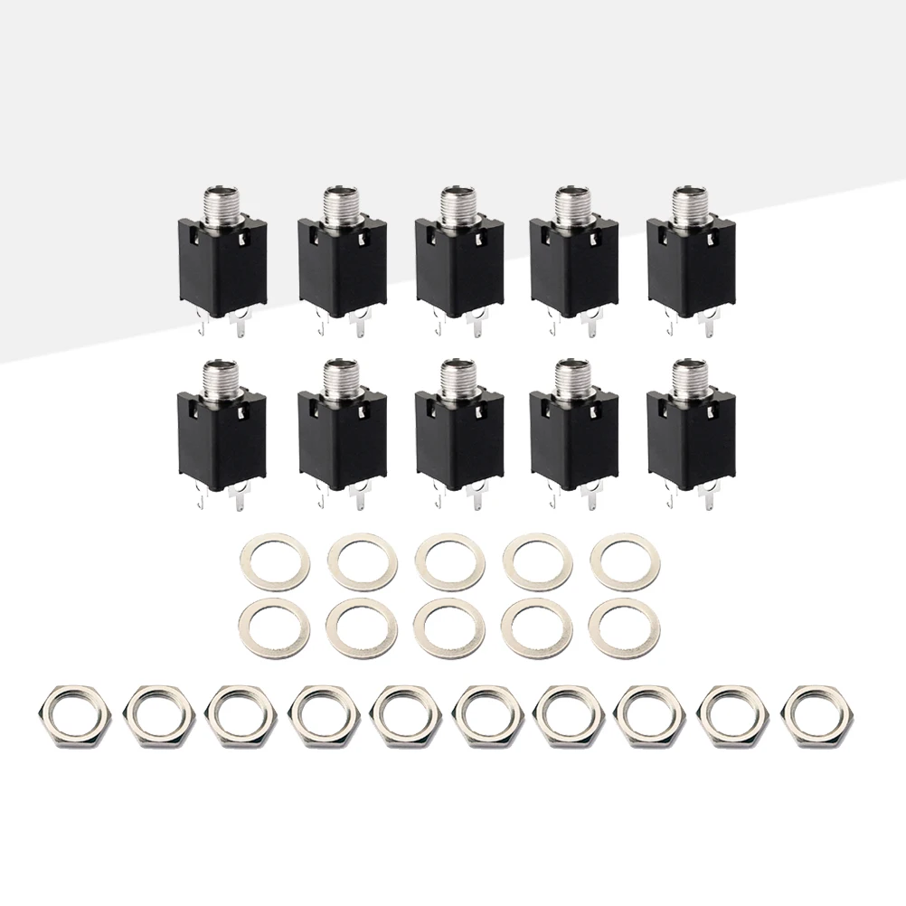 

10 PCS Jack Kit Cylinder Guitar Socket Output Pearlescent Acoustic Input Threaded