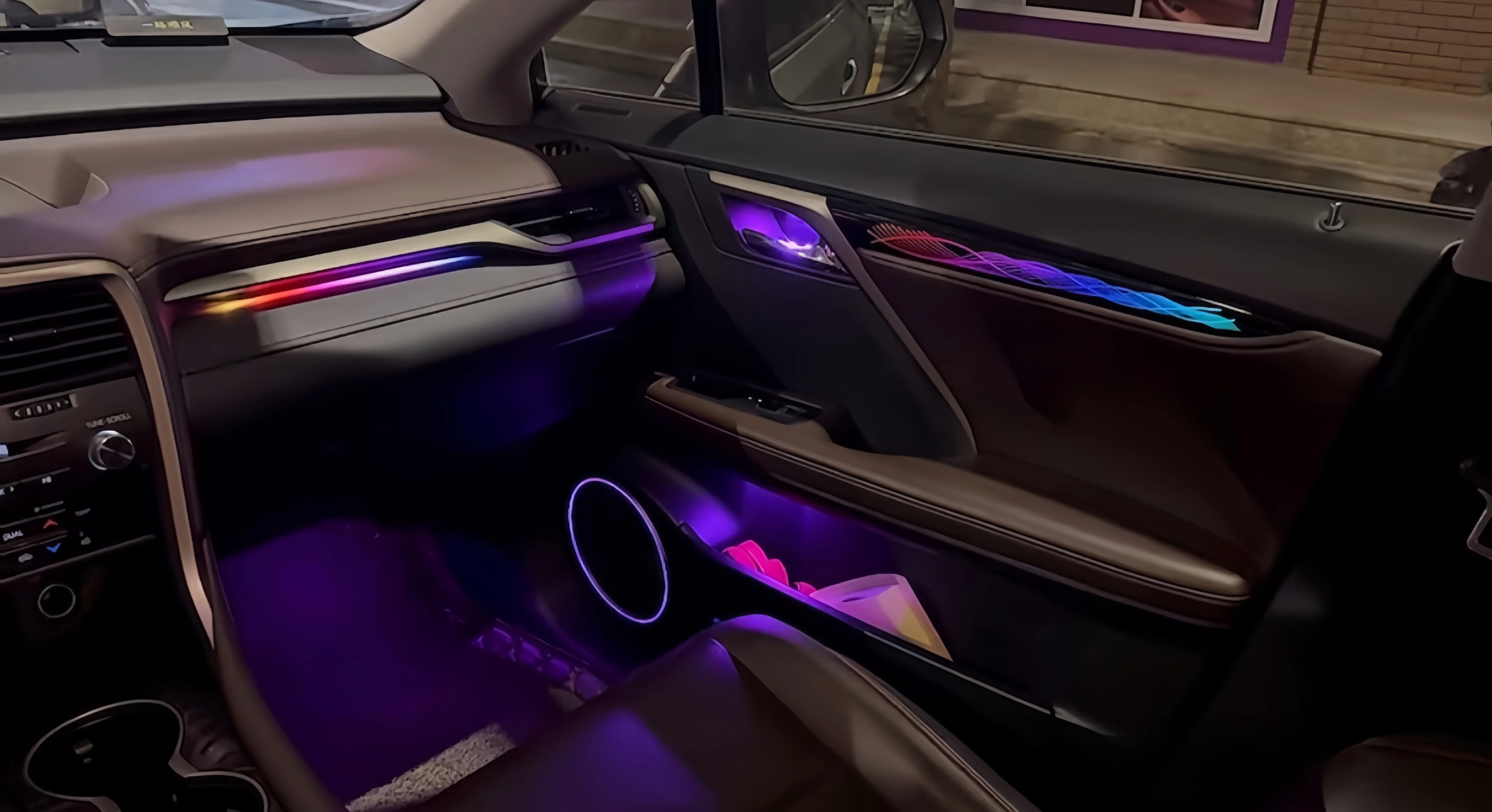 NewSJC Upgraded 64 Ambient Light Car Interior Dynamic LED Symphony Atmospheric Light Kit for Lexus RX 2016-2022 Models