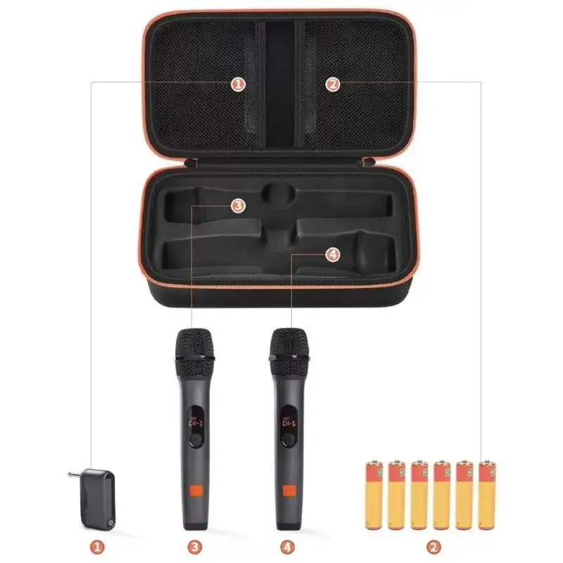 Hard EVA Microphone Carrying Case With Shockproof Lining And Mesh Accessory Pockets Perfect For Outdoor Live Show Travel