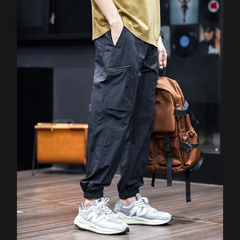 

Summer Thin Qui Dry Casual Pants Loose Fit Men's Cargo Long Trousers Youth Active Sle Daily Wear Lightweight Workwear