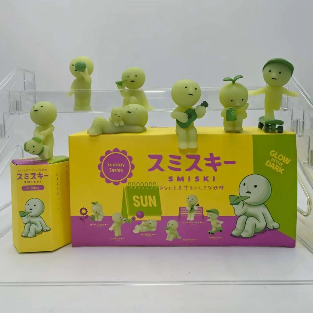 

Smiski Sunday Series Blind Box Anime Figure Glow In The Dark Model Kids Fans Birthday Gift Doll Desktop Ornament Collection