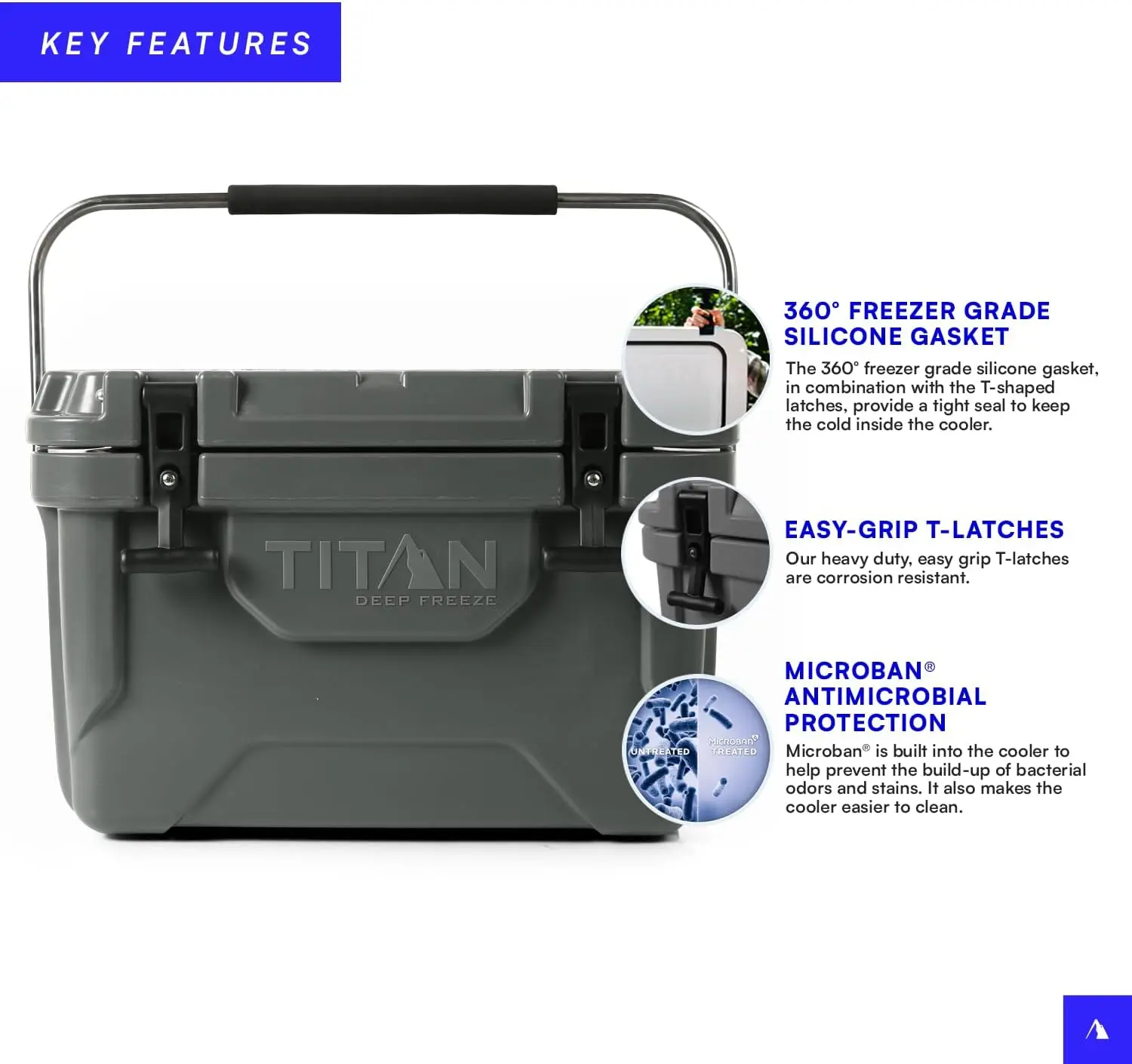 Titan Hard Ice Chest Cooler Cooler with Microban Protection and Deep Freeze Insulation