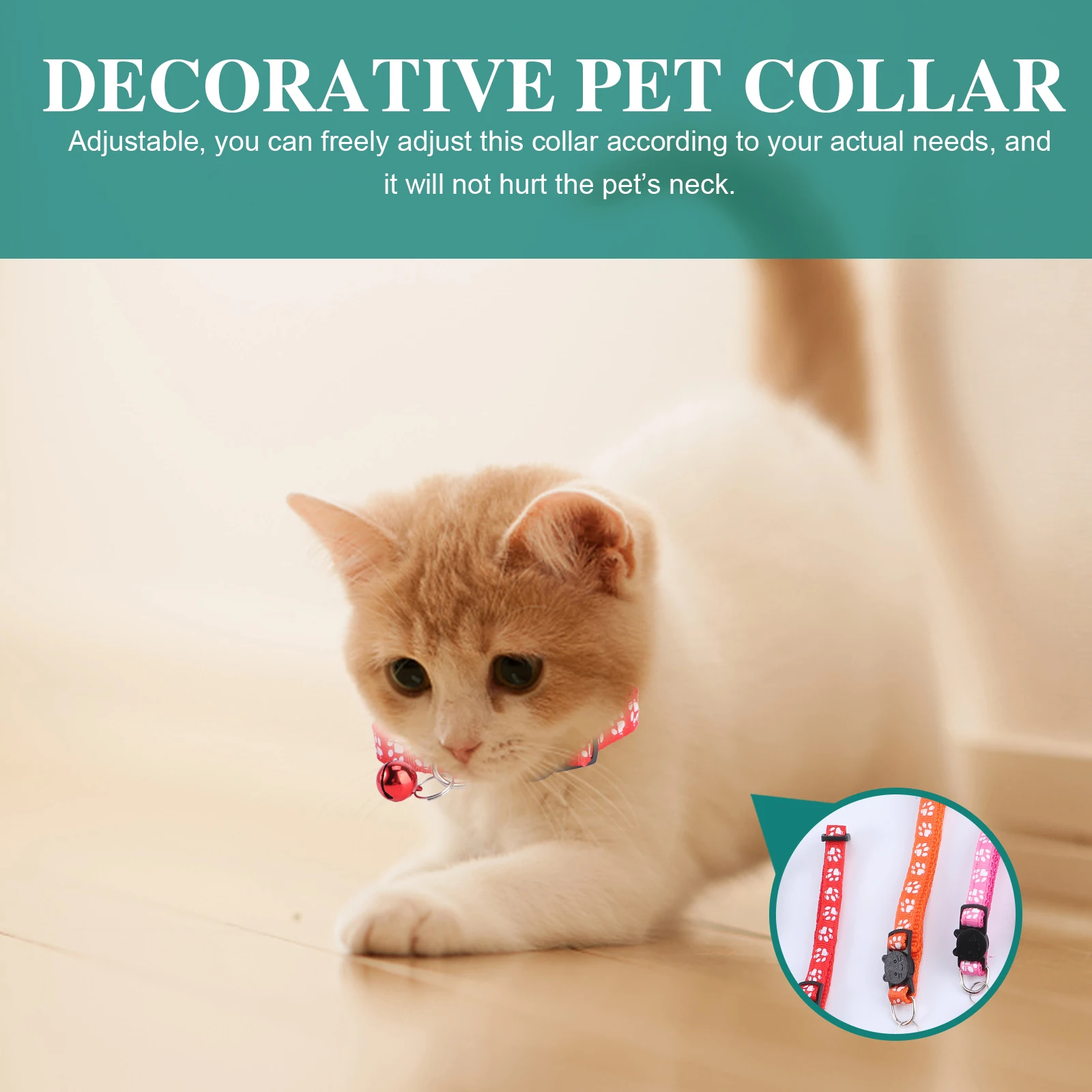 

12pcs Cat Bell Collar Necklace Pet Accessory Flowers Fabric Dog Supplies Neckb Adjustable Breathing Dog