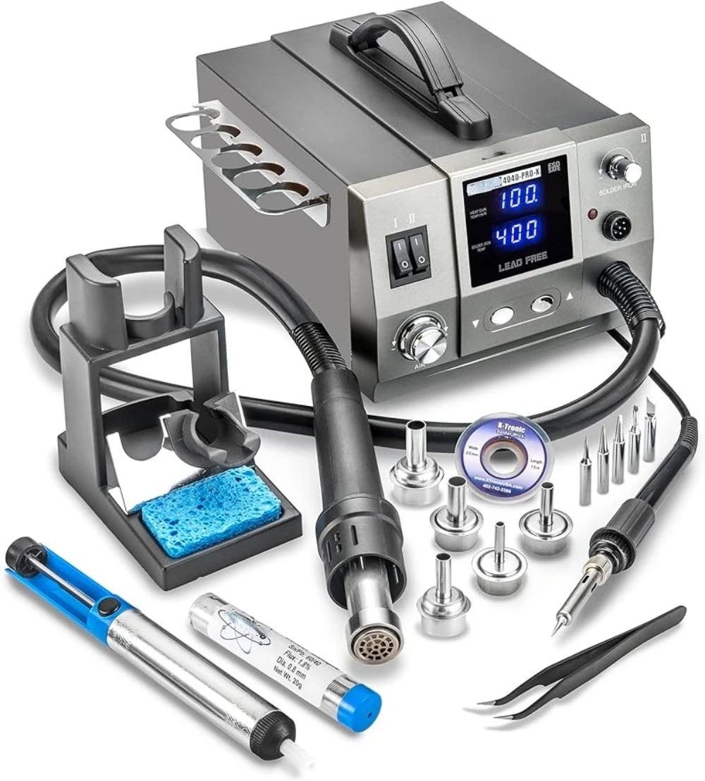 Platinum Series  700 Watt Hot Air Rework Soldering Iron Station  Brushless DC Vortex Blower Air System  C/F Conversion