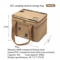 42L Large Capacity Camping Outdoor Equipment Storage Bag Thermal Insulation Folding Storage Box Handbag Tactical Picnic Tool