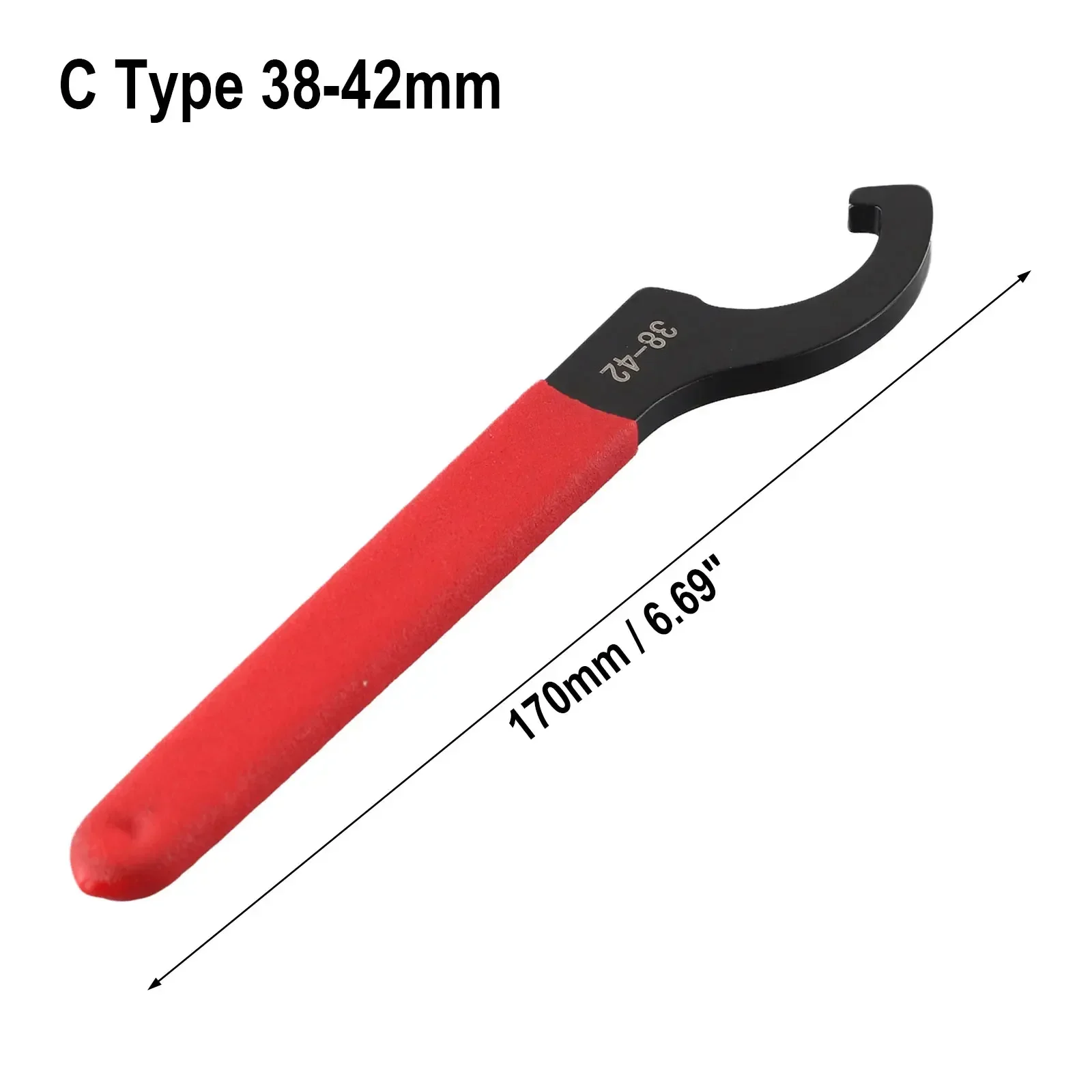 

1 Pcs Hook Wrench Spanner 45-48HRC Drop Forged Carbon Steel New Steel Handle Treatment 38-42/45-52/55-62/68-72mm