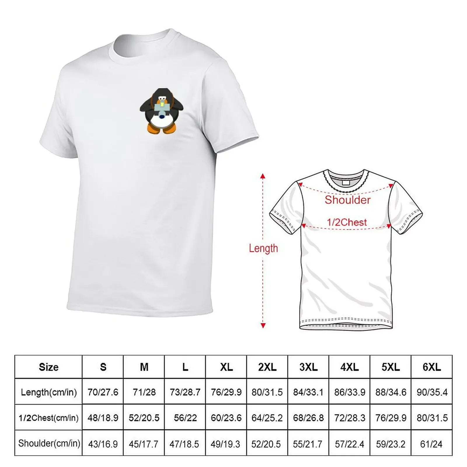 Club penguin Photographer T-Shirt t shirt man casual t shirts designer g man t shirts for men T-shirt