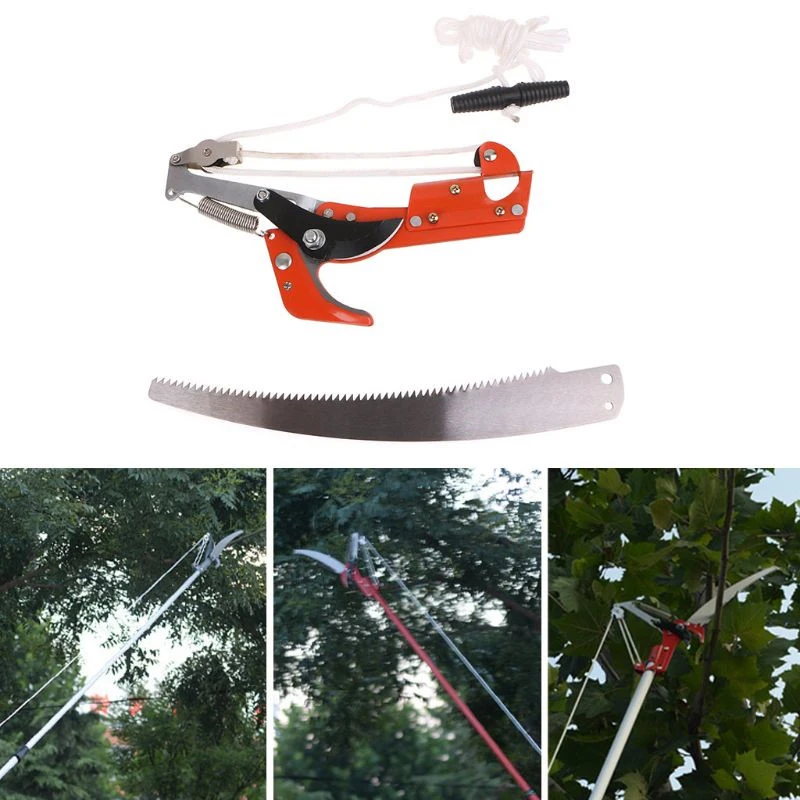 

High Altitude Three Pulley Pruning Scissors Tree Pruner Branches Cutter Garden Shears Saw Fruit Pick Cutting Tools Without Rod