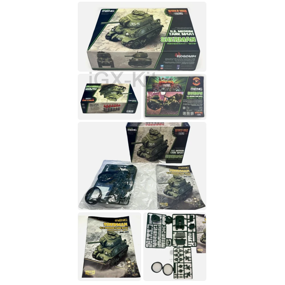 

Коллекционная пластиковая сборная модель среднего танка Q Edition Meng WWT-002 US M4A1 Sherman для хобби и коллекционирования