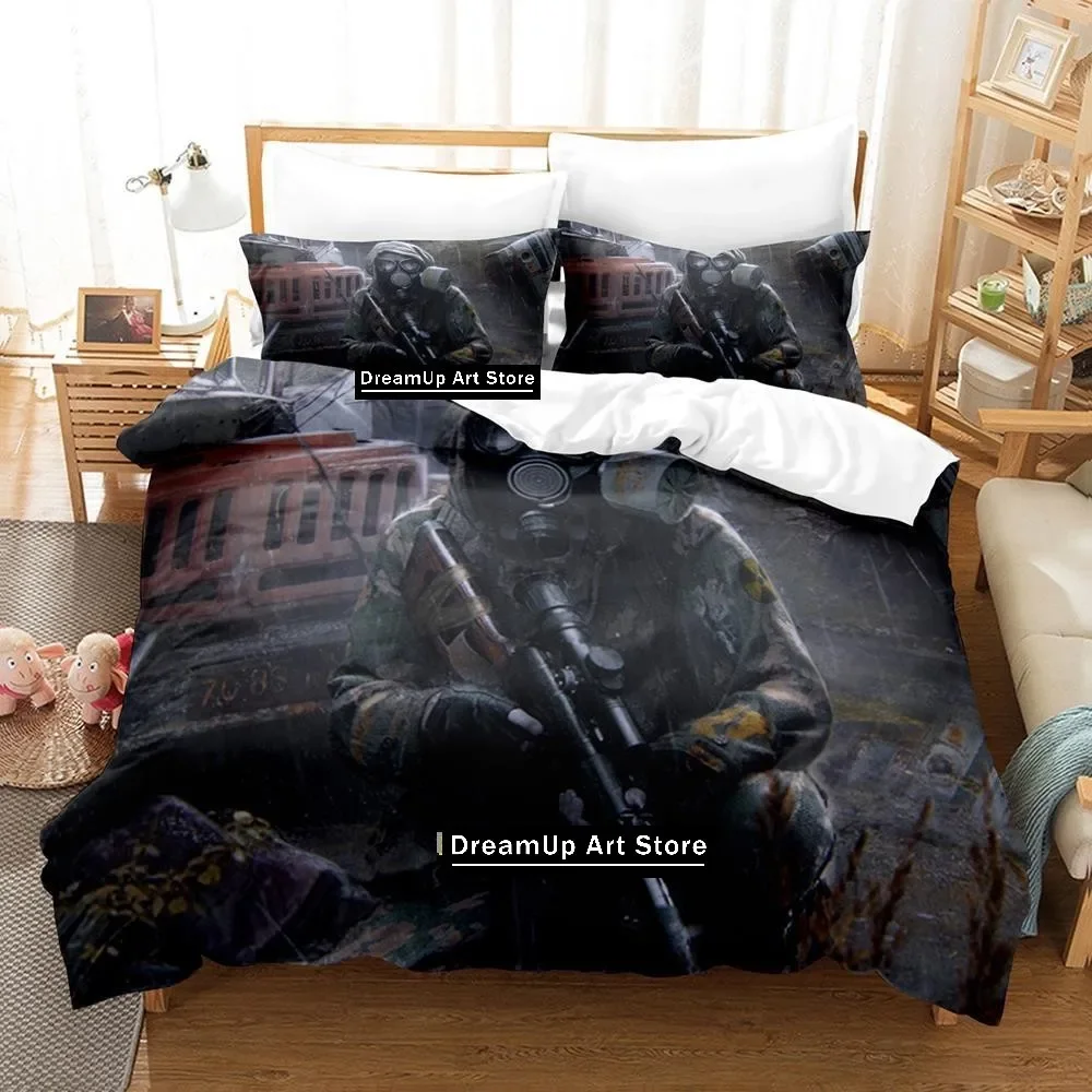 Game S.T.A.L.K.E.R. 2 Heart of Chernobyl BBedding Set Boys Girls Twin Queen Full Size Duvet Cover Pillowcase Bed Adult Bedroom