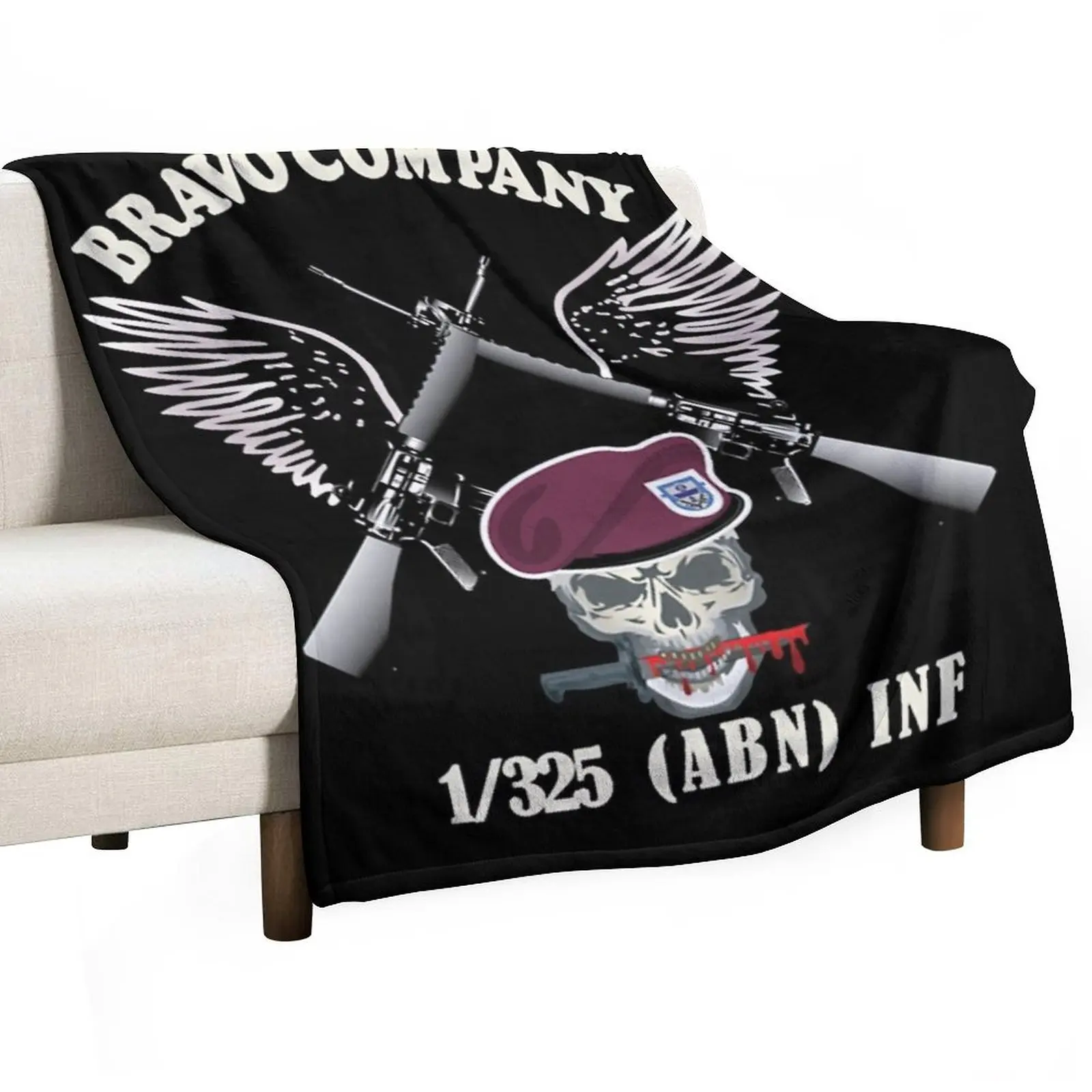 Bravo Company - 1st Bn, 325th Airborne Infantry Throw Blanket Thins Loose for sofa Blankets