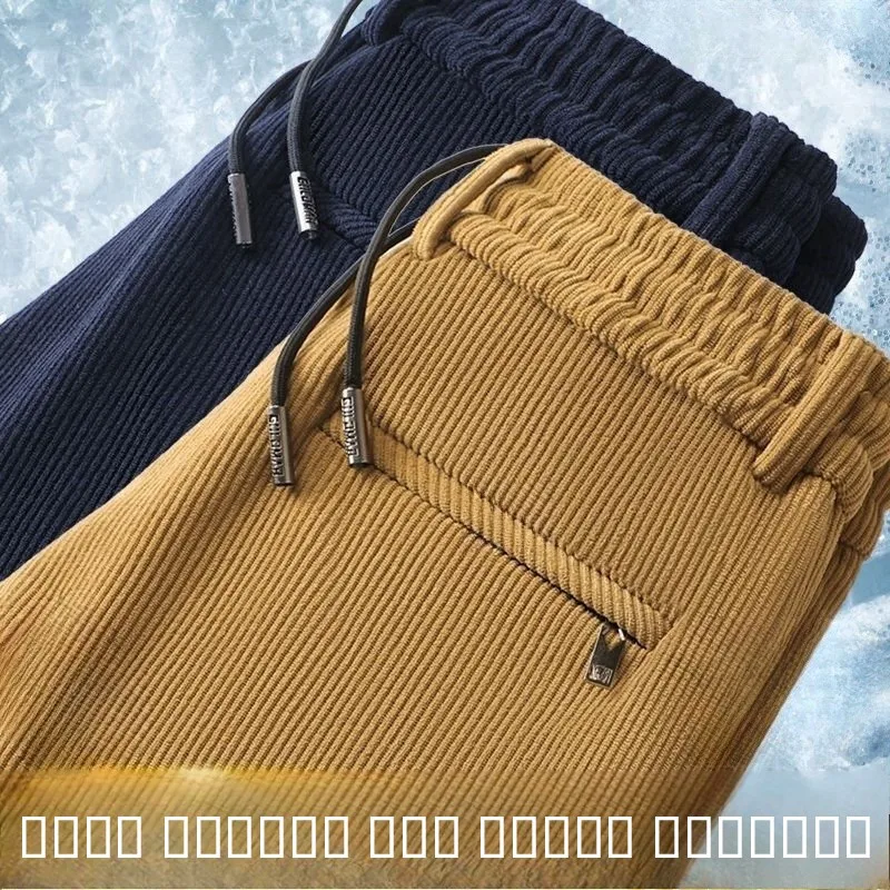 

Men's Work Pants Thiened Fce Lined Straight Leg Casual Trousers for Office Wear Resistant to Wear And Dirt Autumn Winter...