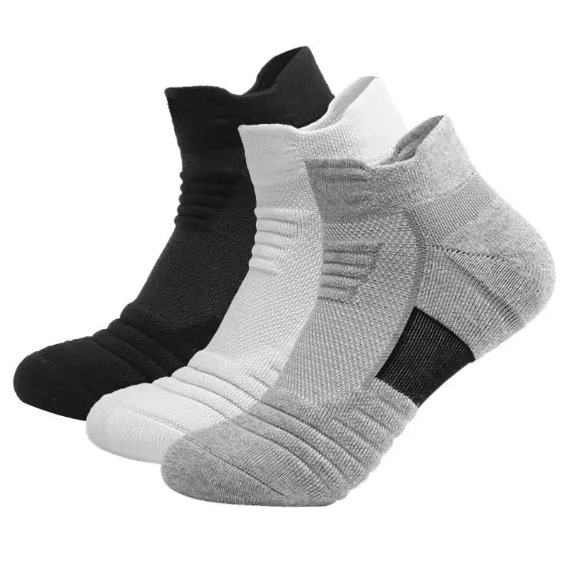 

3 Pairs Breathable Mesh Athletic Terry Socks Cushioned Moisture-managing and Durable Reduces Foot for Running Hiking & Sports