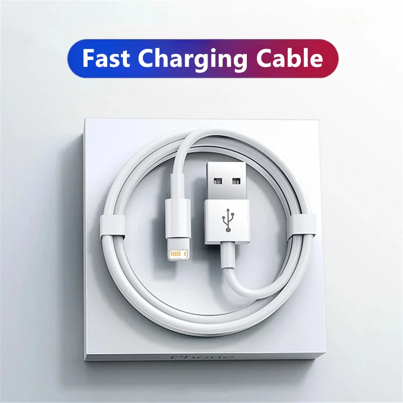 아이폰 X XR XS 11 12 13 14 프로 맥스 6S 7 8 플러스 SE 고속 충전기 USB 데이터 동기화 케이블, 정품 USB 충전 케이블, 1m, 1.5m, 2m, 3m 