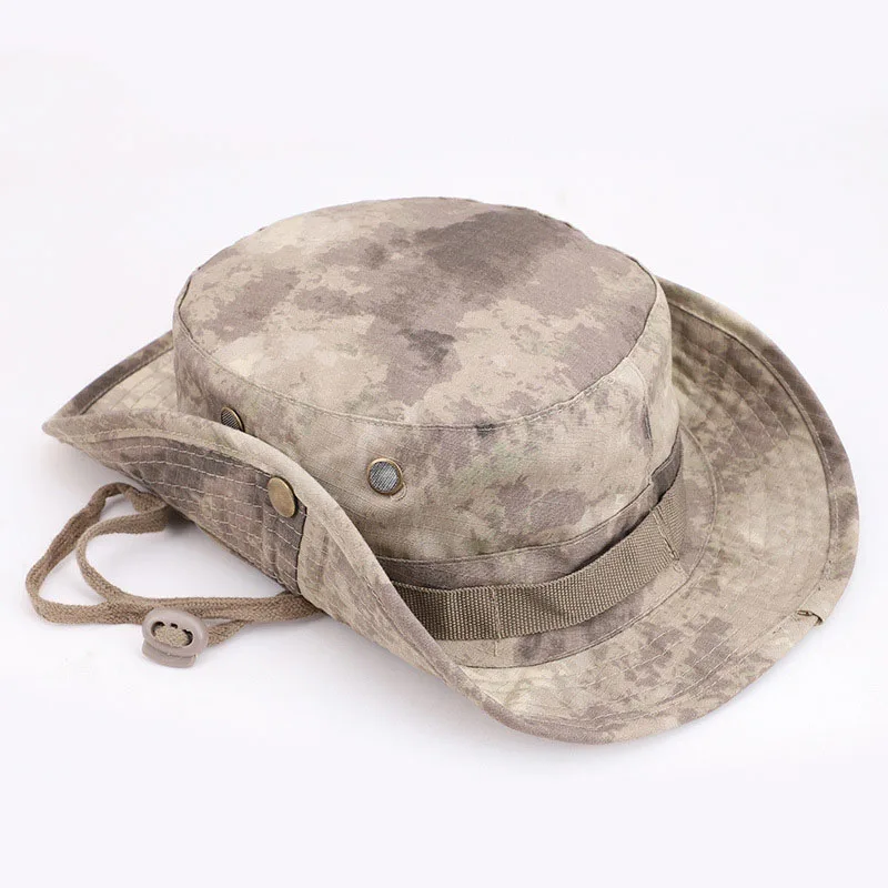 

Camo Round Brimmed Hat Military Thicken Camouflage Boonie Hat Top Men Women Army Tactical Hat Hunting Camping Multicam Hat