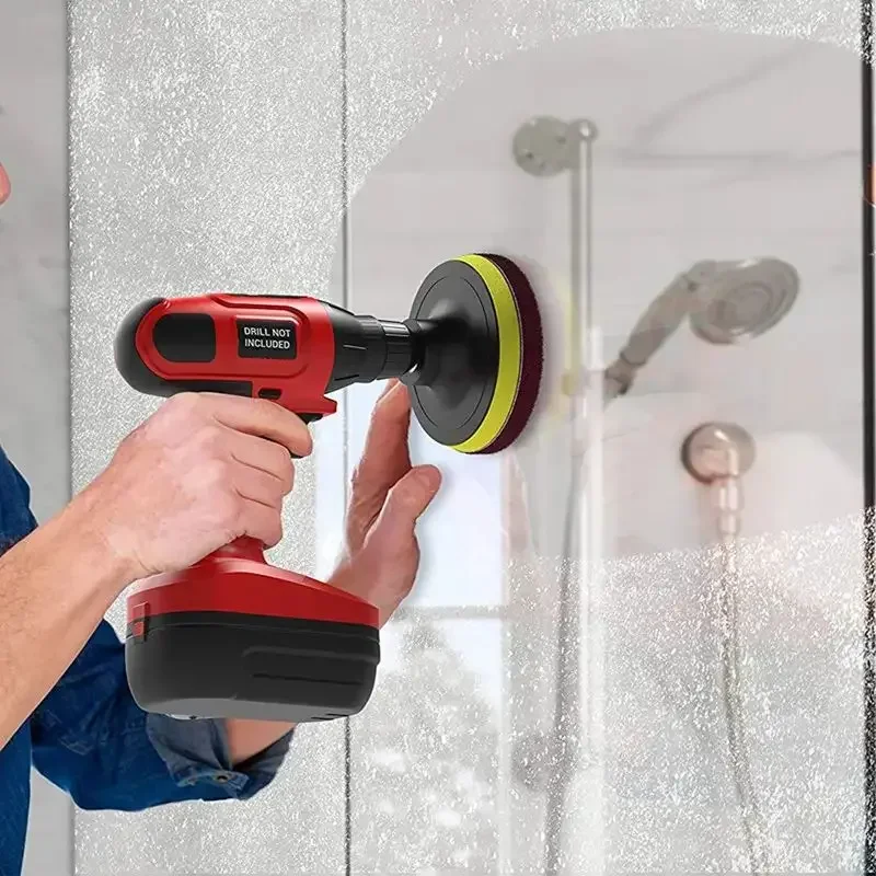 

12pcs, Drill Brush Attachment Set, Power Cleaning Scrub Brush And Scrub Sponge, For Grout Floor, Tile, Bathroom, Kitchen