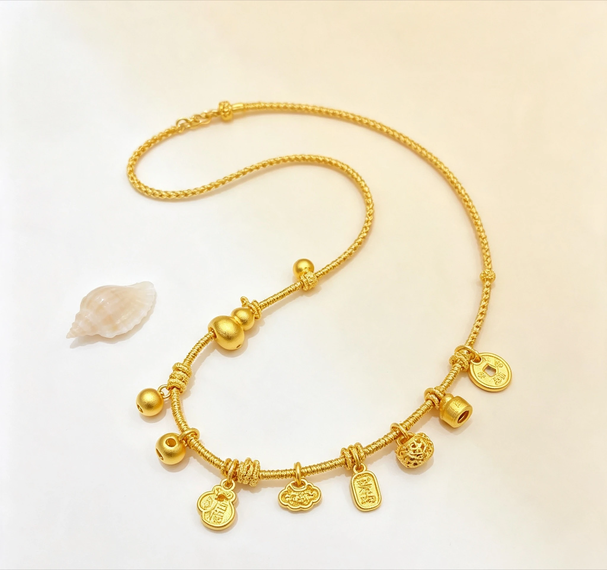 Bracelet 9999 24K Real Gold Women's Light Luxury Retro Versatile Dishes Bracelet Handle De Giving gifts for friends