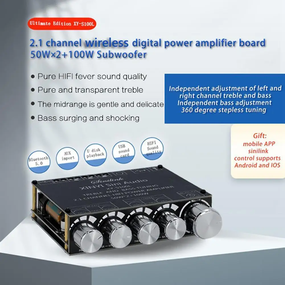 

XY-S100L Bluetooth-compatible 2.1 Channel HIFI Power Subwoofer Amplifier Board