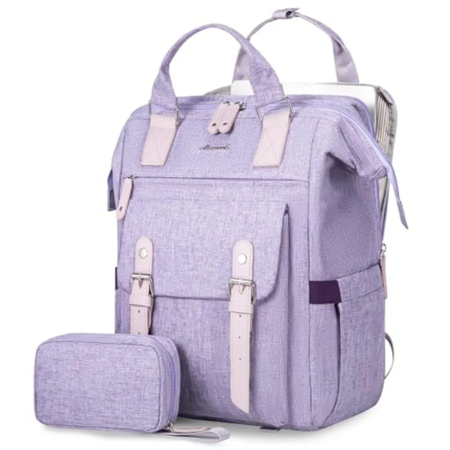 

Laptop Backpack, Travel Bag with Laptop Compartment, Water Resistant Teacher Nurse Doctor Work Bag, Anti-theft Daypack, Purple