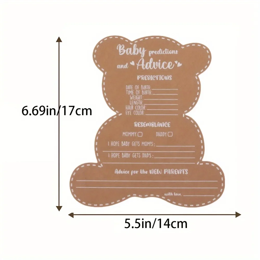 25Pcs Baby Bear Baptism Paper Cards, Newborn Wishes Cards, Perfect for Boys and Girls - Ideal for Baby Showers and Celebrations