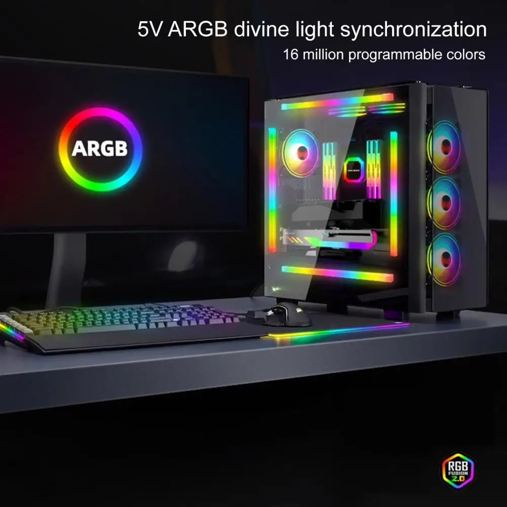 Umgebungs Licht 1 Set Robust Multi-interface-Design Tragbare PC Computer Fall LED ARGB Streifen für Desktop-Computer